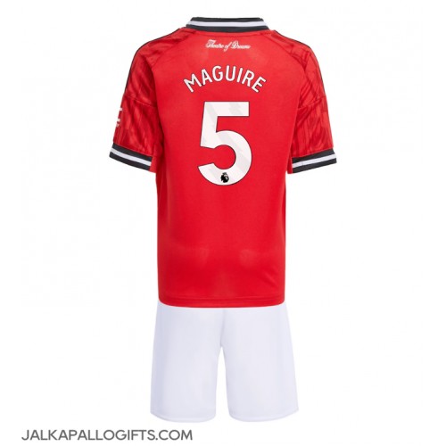 Manchester United Harry Maguire #5 Koti Peliasu Lasten 2025-26 Lyhythihainen (+ Lyhyet housut)